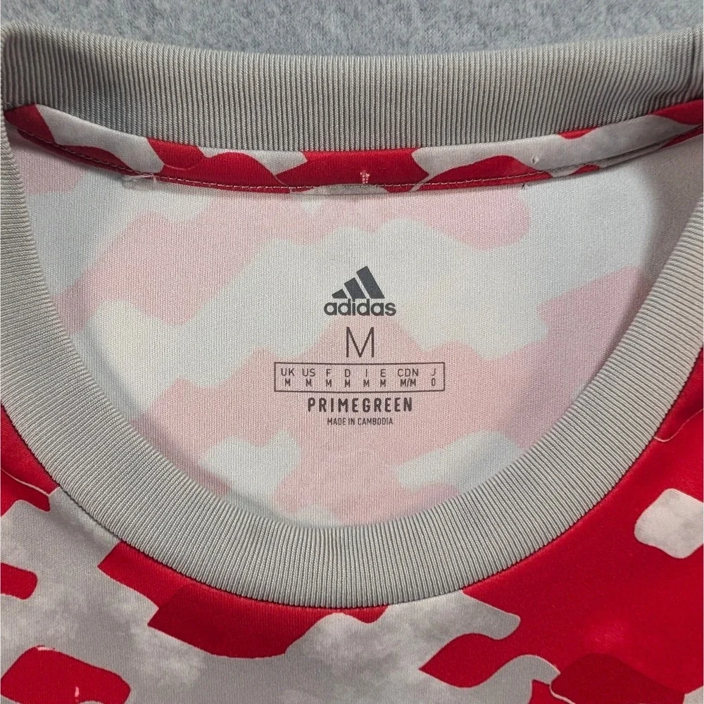 Adidas Manchester United Pre-Match Training Jersey Red White Camo Mens Medium